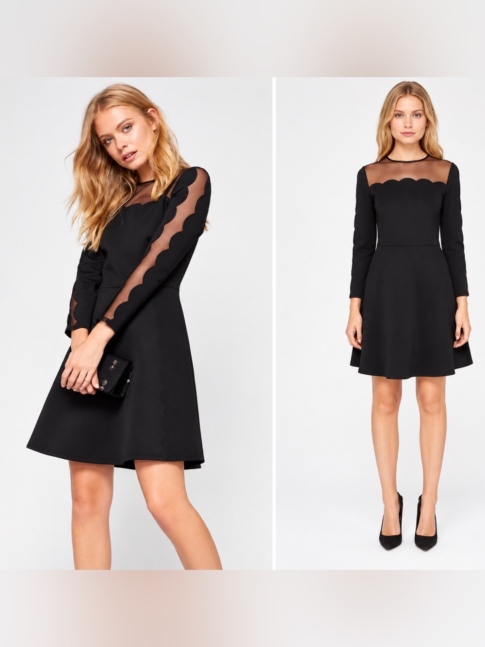 Ted Baker Long Sleeve Black Fit Dress